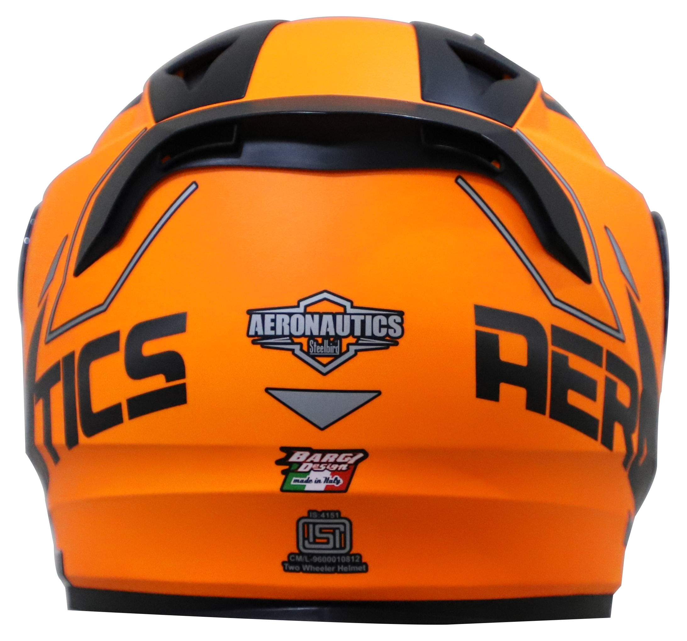 SA-1 RTW GLOSSY FLUO ORANGE WITH WHITE (FITTED WITH CLEAR VISOR EXTRA NIGHT VISION GOLD VISOR FREE)